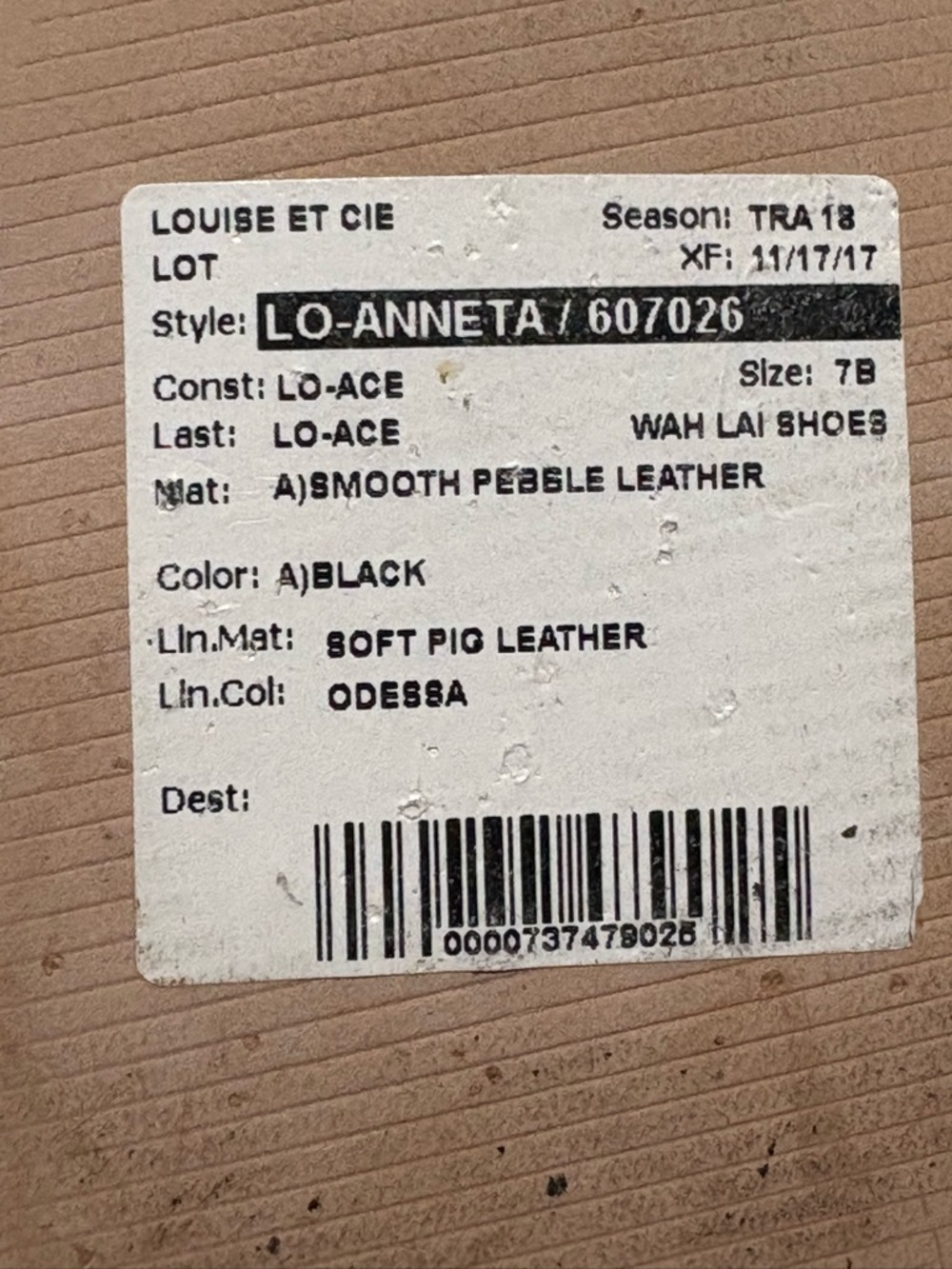 Louise et Cie Black Slide Sandals with Cream Script - Picture 5 of 5